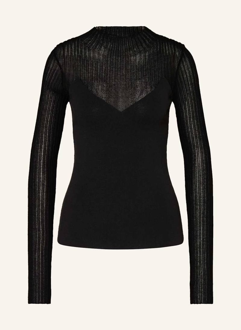 Gestuz Longsleeve Samea Im Materialmix schwarz von Gestuz