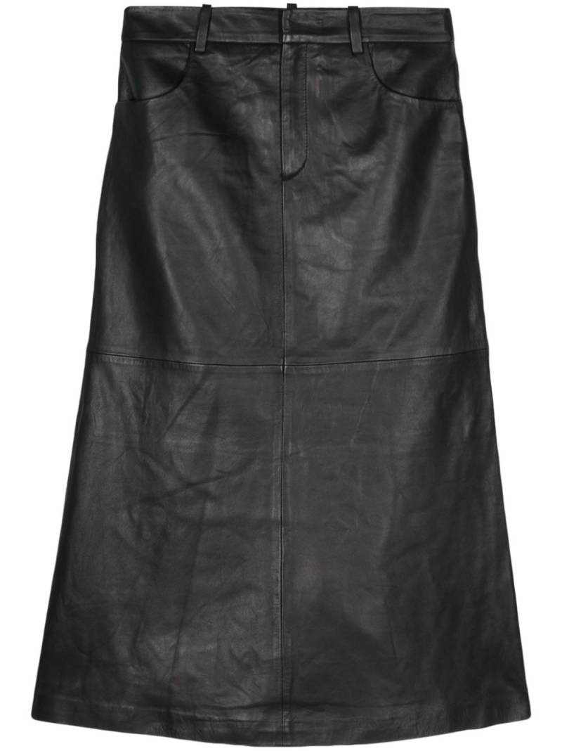 Gestuz OliviGZ leather midi skirt - Black von Gestuz