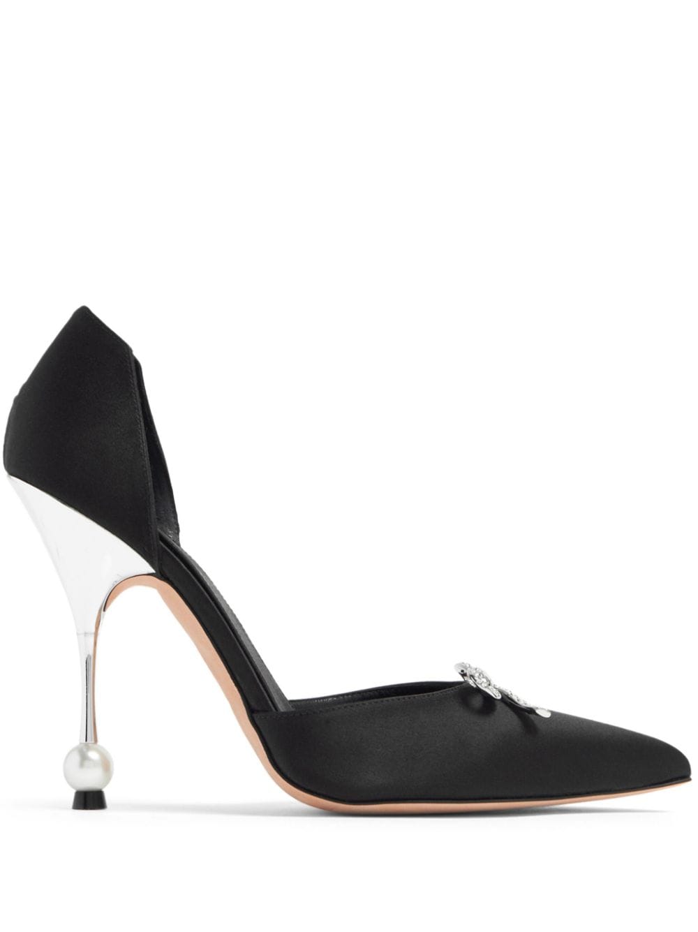 Giambattista Valli 105mm bow-embellished satin pumps - Black von Giambattista Valli