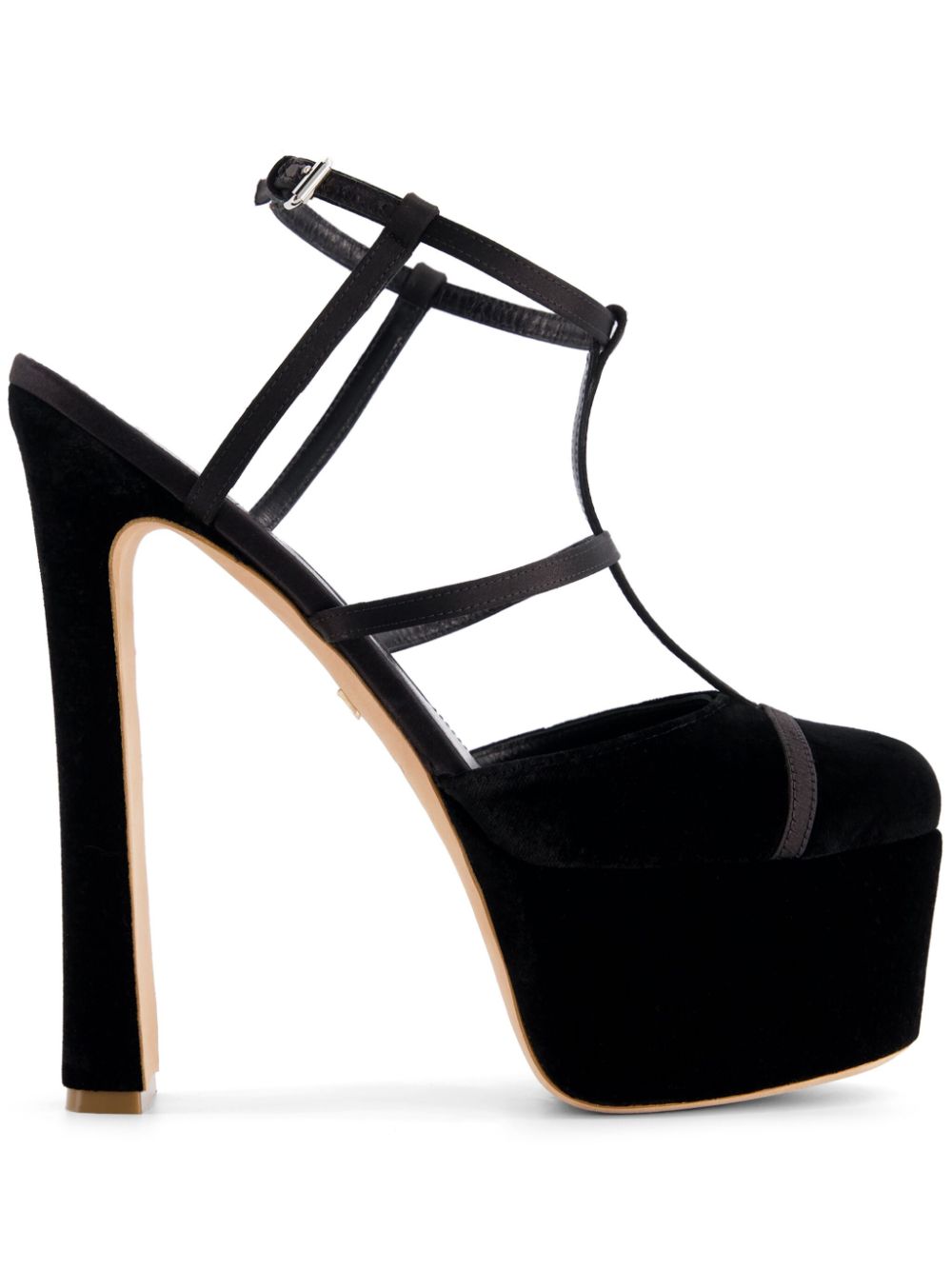 Giambattista Valli 160mm velvet platform pumps - Black von Giambattista Valli