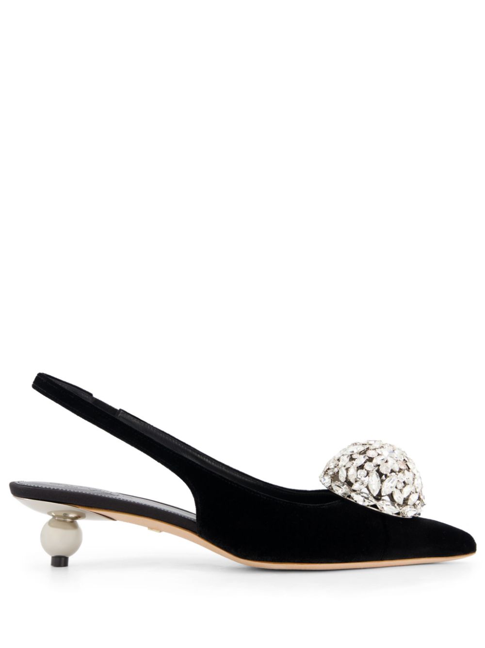 Giambattista Valli 35mm crystal-embellished slingback pumps - Black von Giambattista Valli