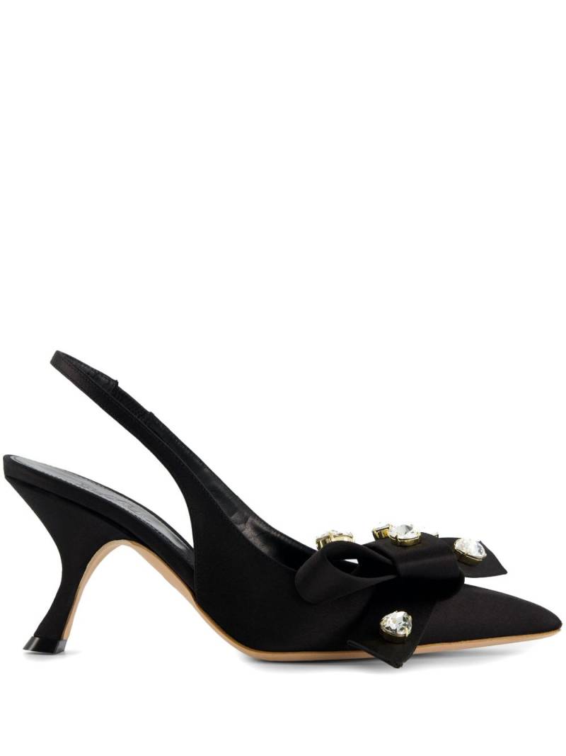 Giambattista Valli 75mm bow-detailing slingback pumps - Black von Giambattista Valli