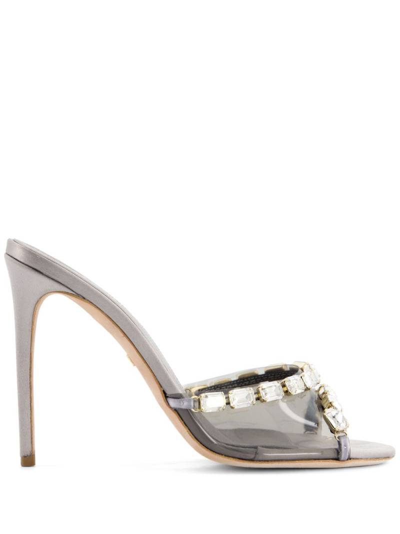 Giambattista Valli 90mm crystal-embellished leather mules - Grey von Giambattista Valli