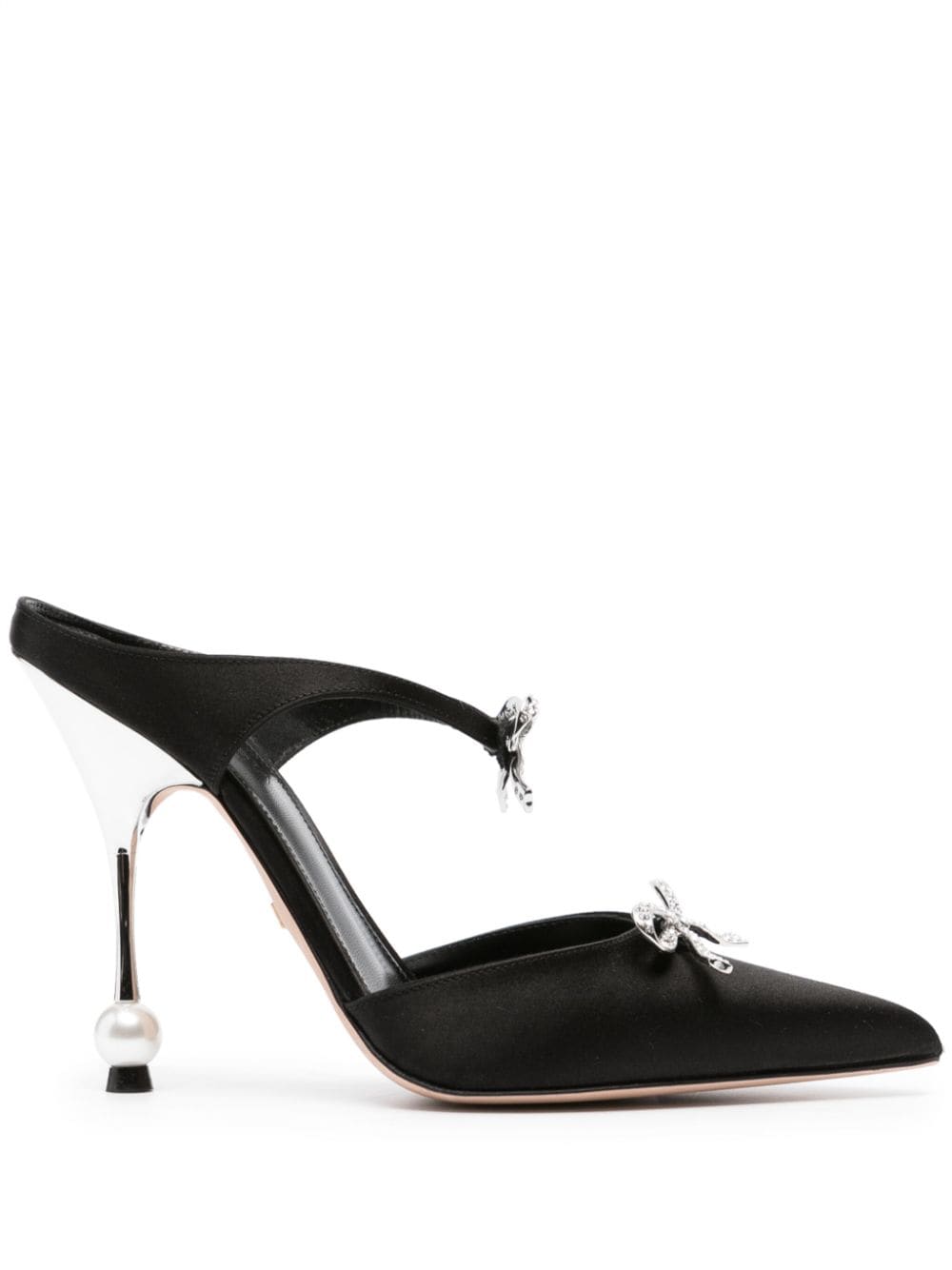 Giambattista Valli Diamond Ribbons 105 mm satin pumps. - Black von Giambattista Valli