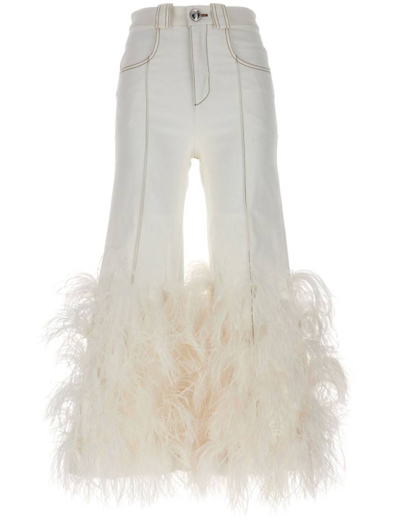 Giambattista Valli Feather jeans - White von Giambattista Valli