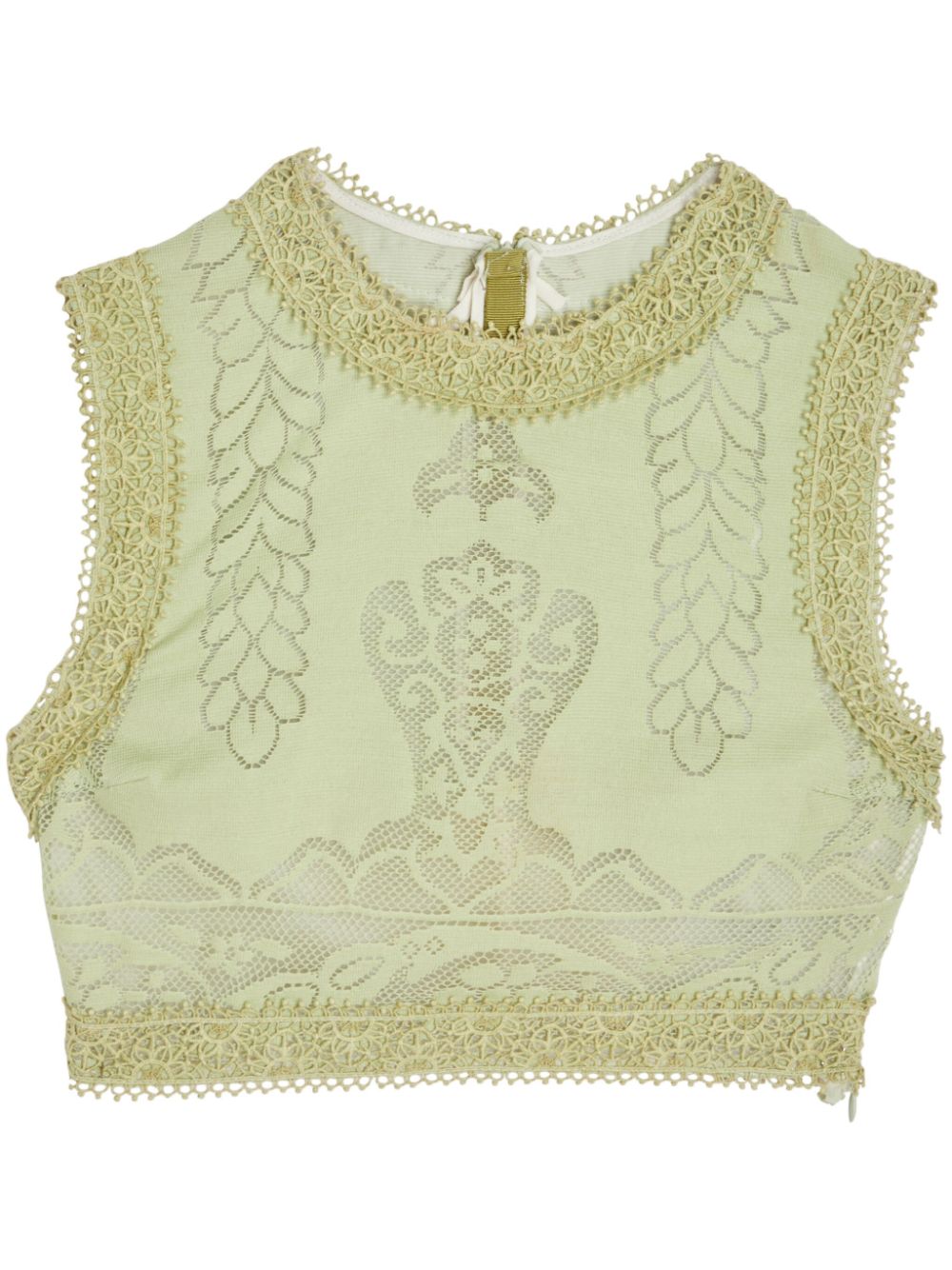 Giambattista Valli Jardin d'Eden macramé cropped top - Green von Giambattista Valli