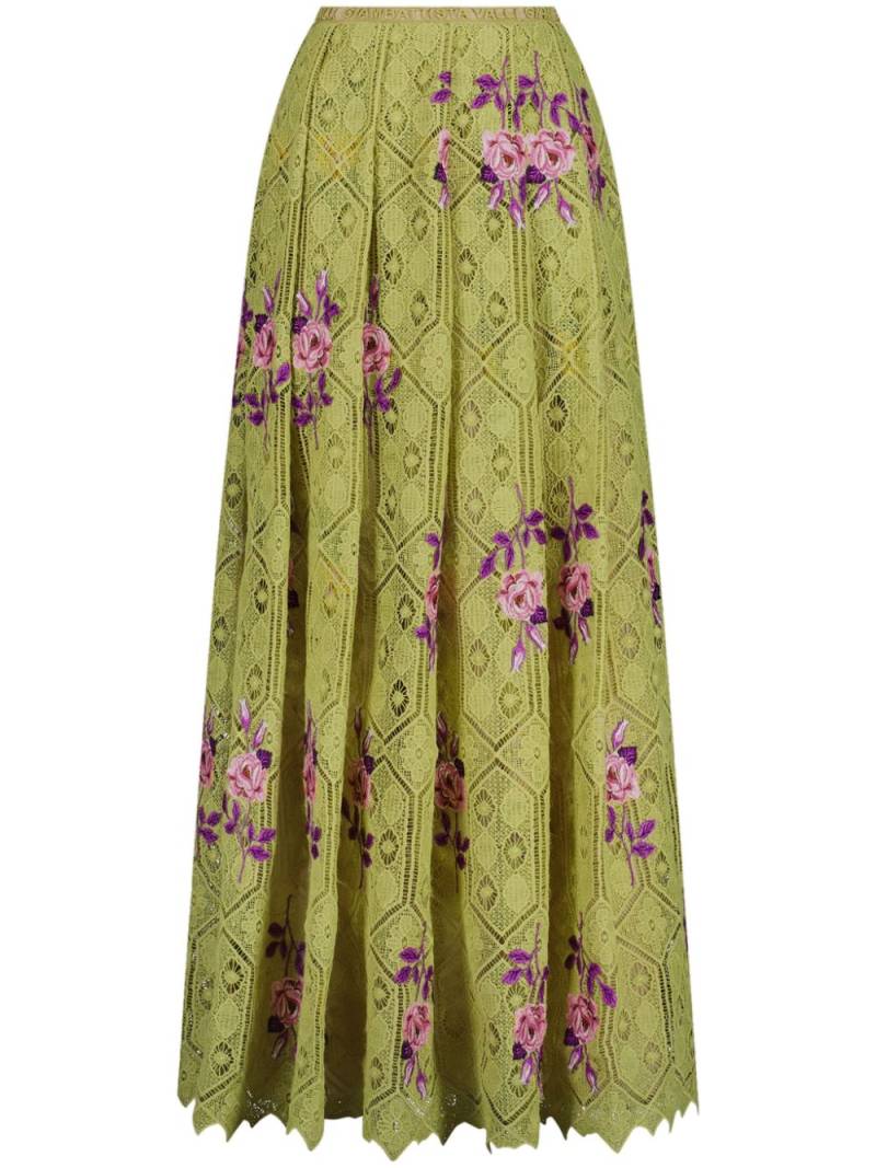 Giambattista Valli Pensée Sauvages macramé maxi skirt - Green von Giambattista Valli