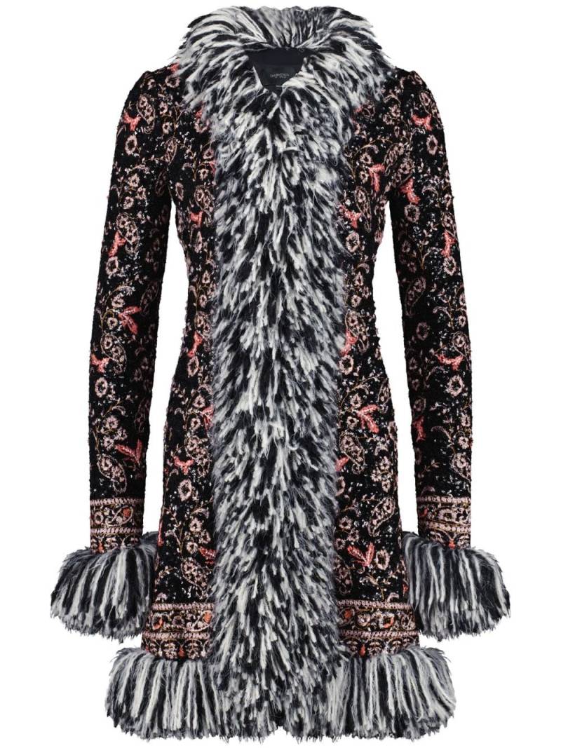 Giambattista Valli Popping Paisley fringed sequin coat - Black von Giambattista Valli