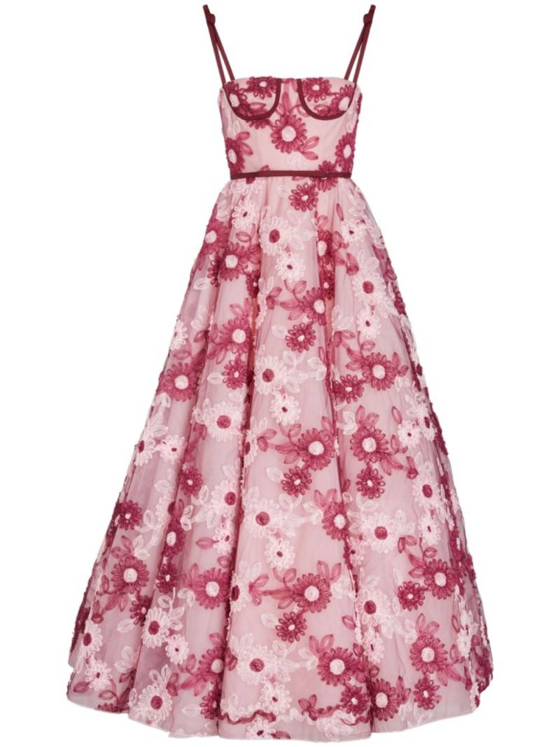 Giambattista Valli Ribbon Bouquet-print maxi dress - Pink von Giambattista Valli