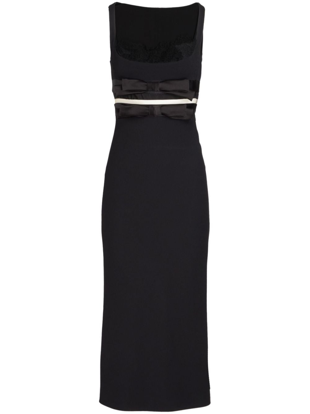 Giambattista Valli bow-detail crepe midi dress - Black von Giambattista Valli