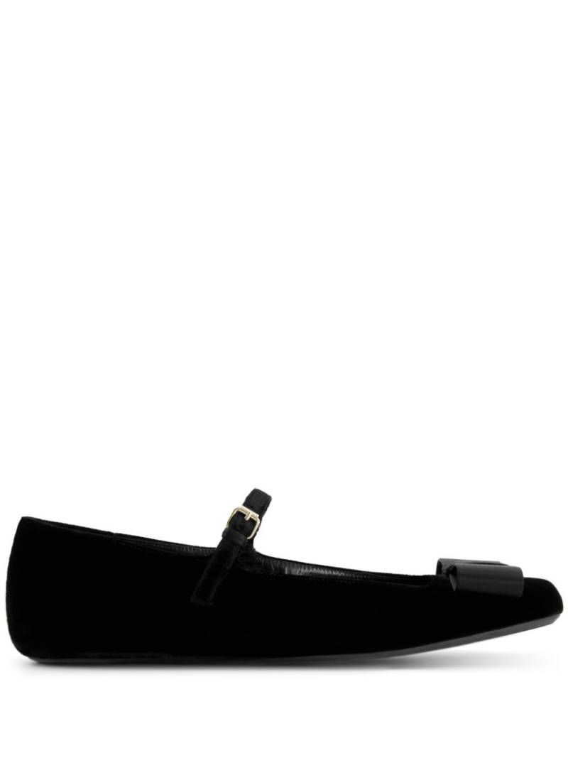 Giambattista Valli bow-embellished velvet ballerina shoes - Black von Giambattista Valli