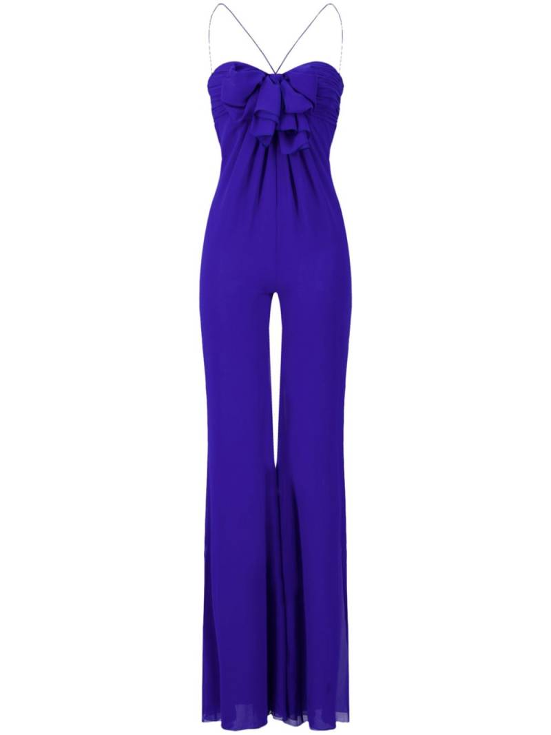 Giambattista Valli bow silk-blend jumpsuit - Blue von Giambattista Valli