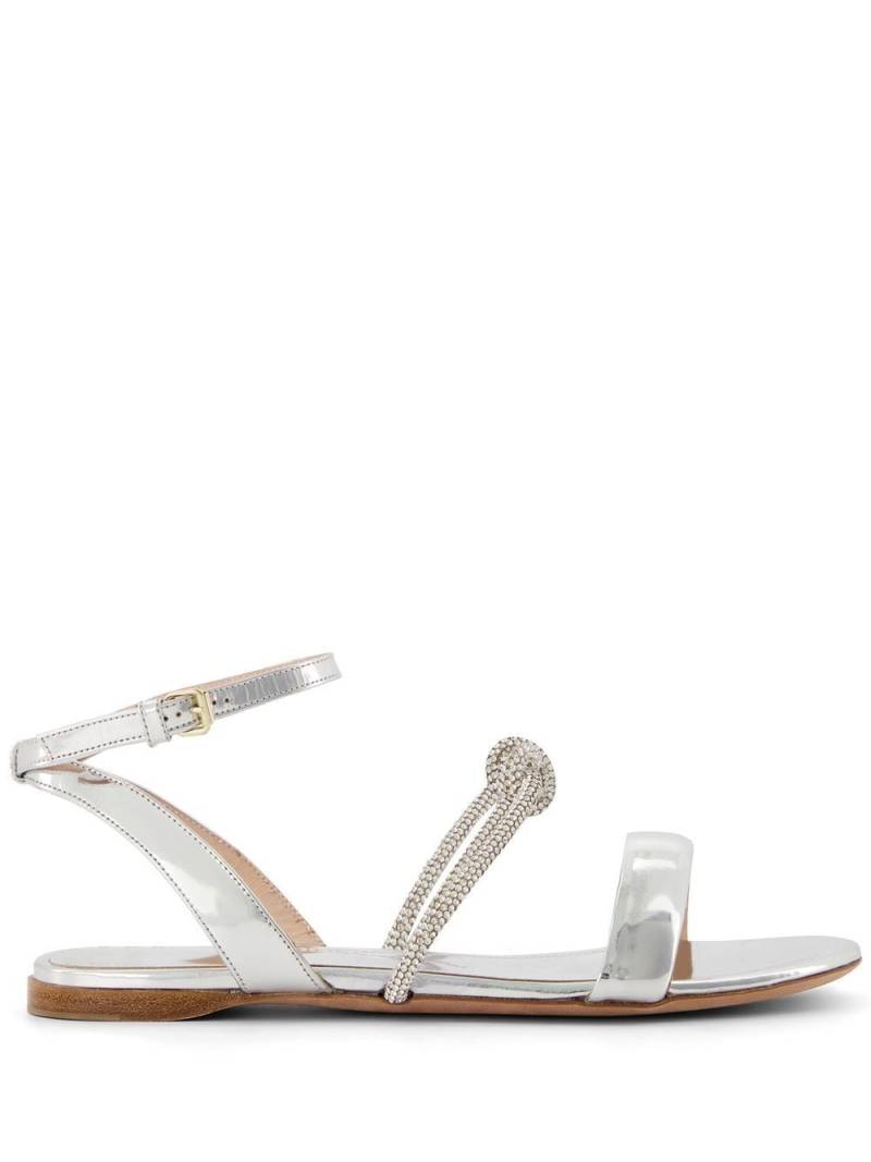 Giambattista Valli crystal bow flat sandals - Silver von Giambattista Valli