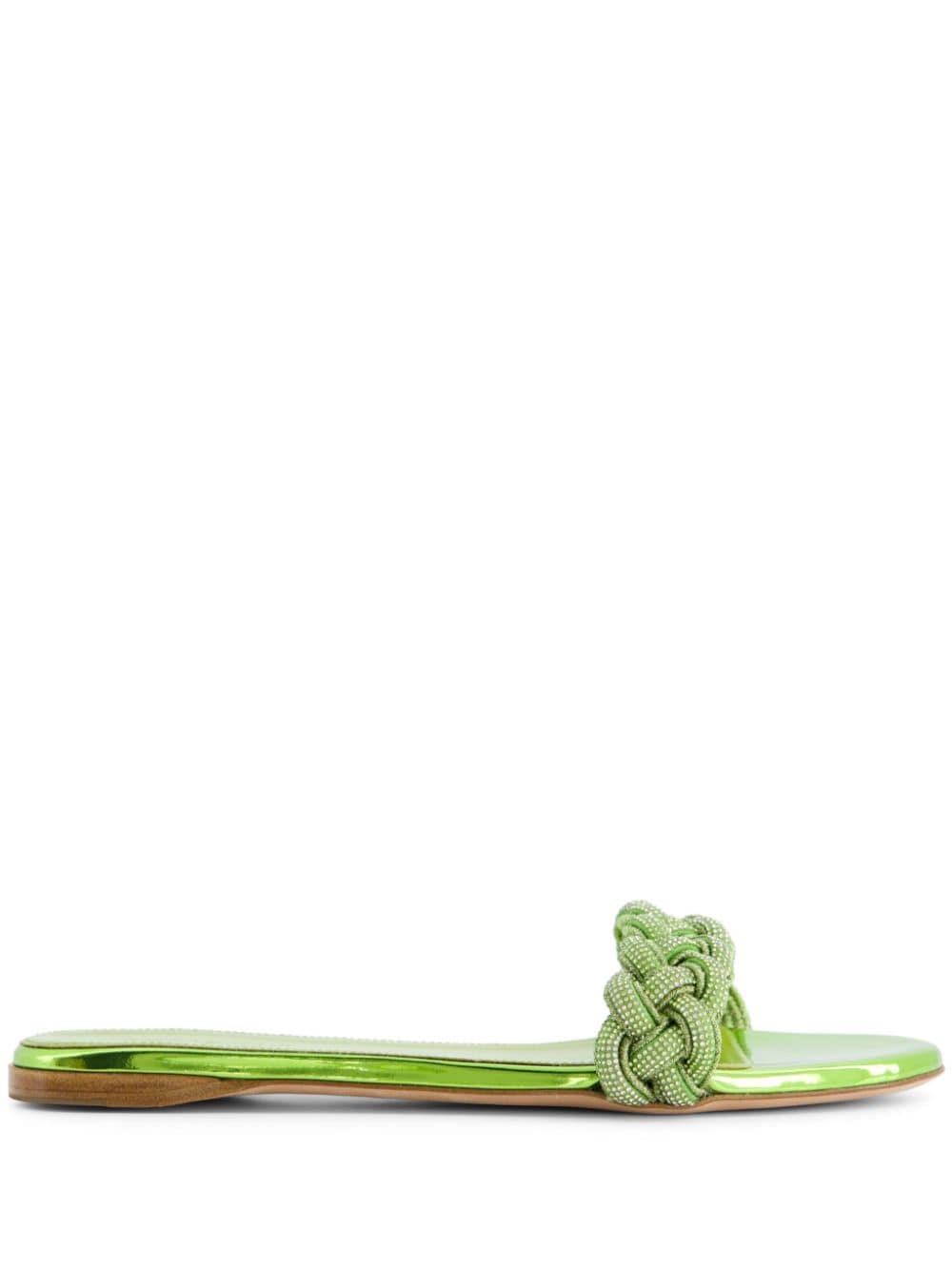 Giambattista Valli crystal-embellished braided sandals - Green von Giambattista Valli