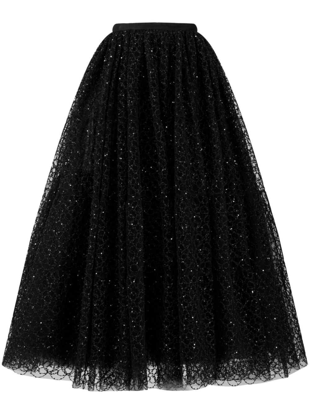 Giambattista Valli crystal-embellished embroidered-tulle skirt - Black von Giambattista Valli