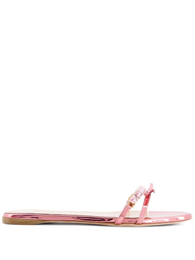 Giambattista Valli crystal-embellished leather slides - Pink von Giambattista Valli