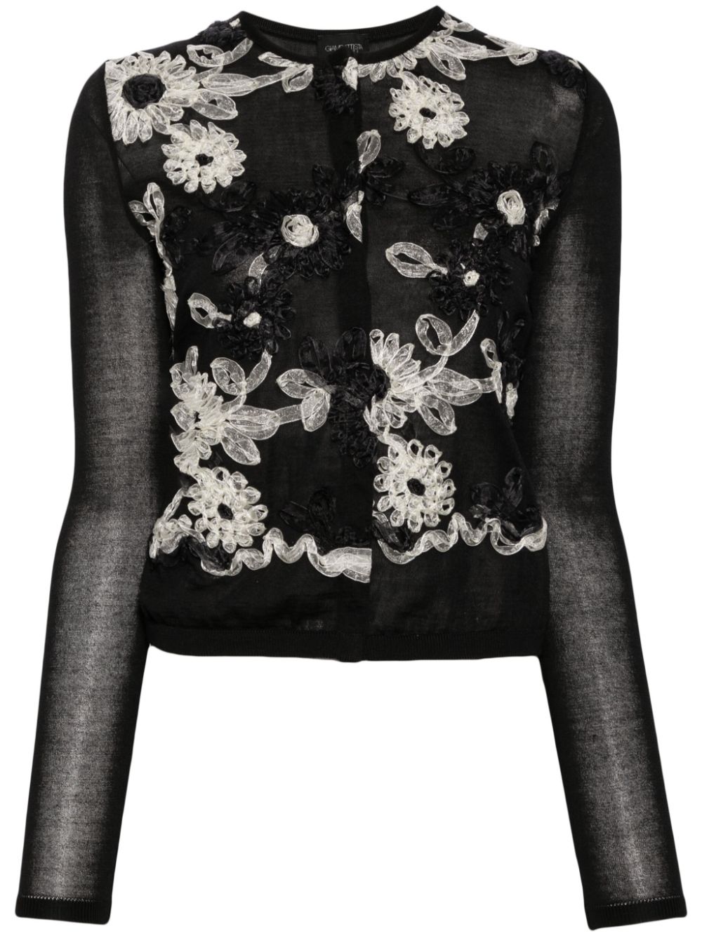 Giambattista Valli floral-embroidered cardigan - Black von Giambattista Valli