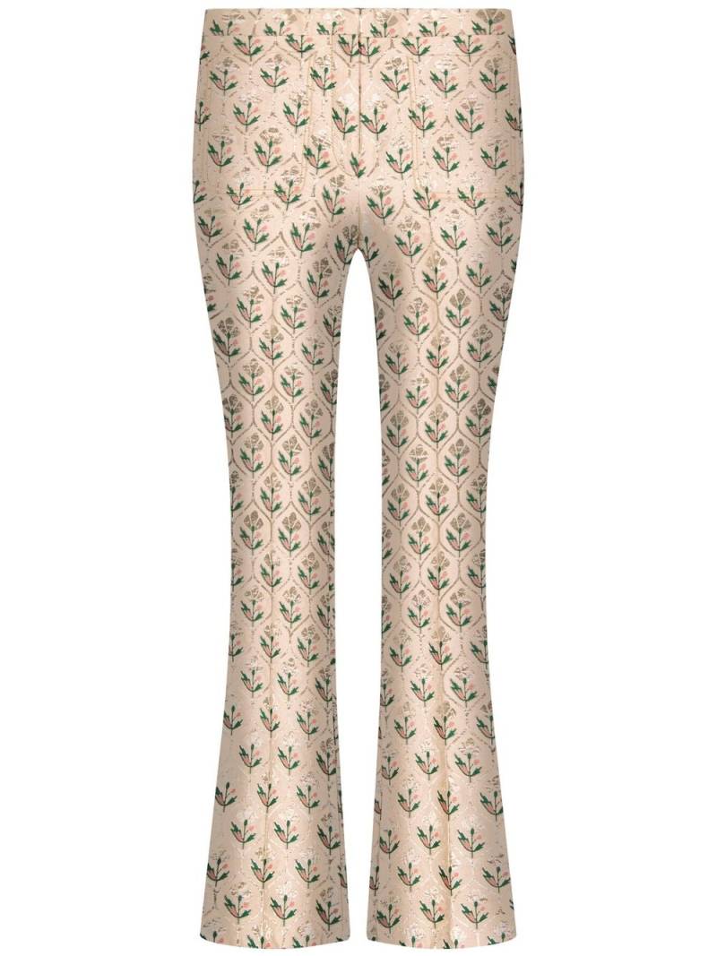 Giambattista Valli floral-jacquard cropped flared trousers - Neutrals von Giambattista Valli