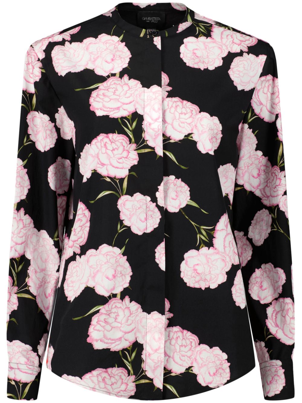 Giambattista Valli floral-print collarless shirt - Black von Giambattista Valli