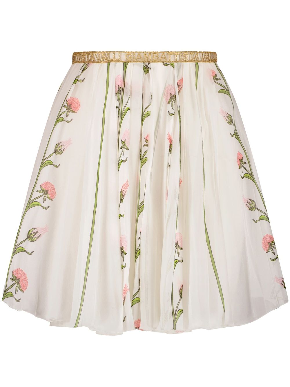 Giambattista Valli Ramage-print pleated miniskirt - Neutrals von Giambattista Valli