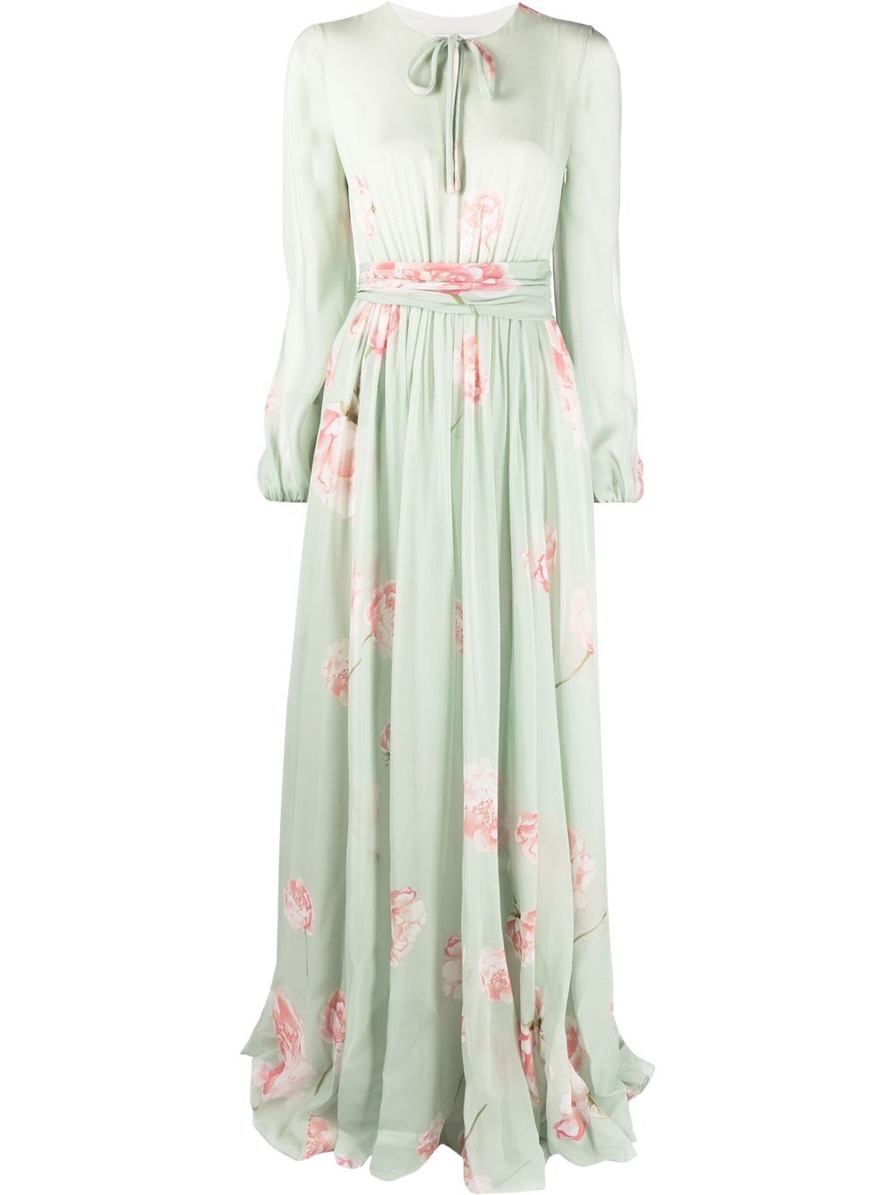 Giambattista Valli floral-print pleated silk dress - Green von Giambattista Valli