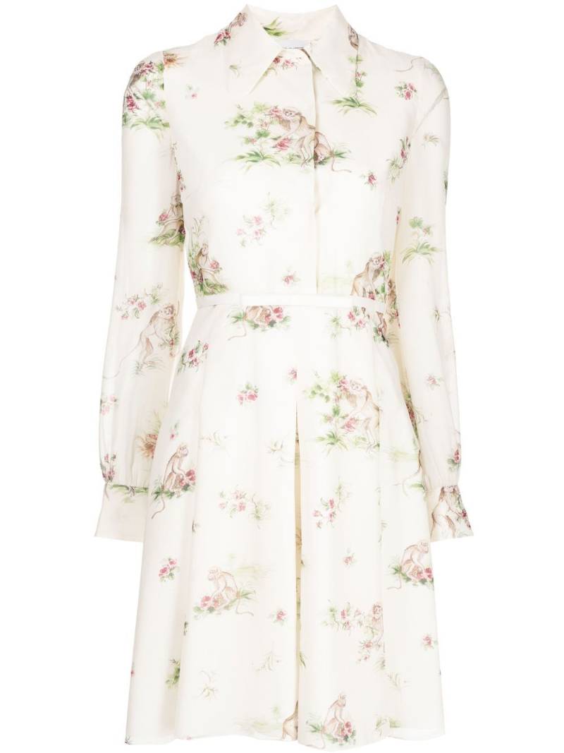 Giambattista Valli floral-print silk dress - White von Giambattista Valli