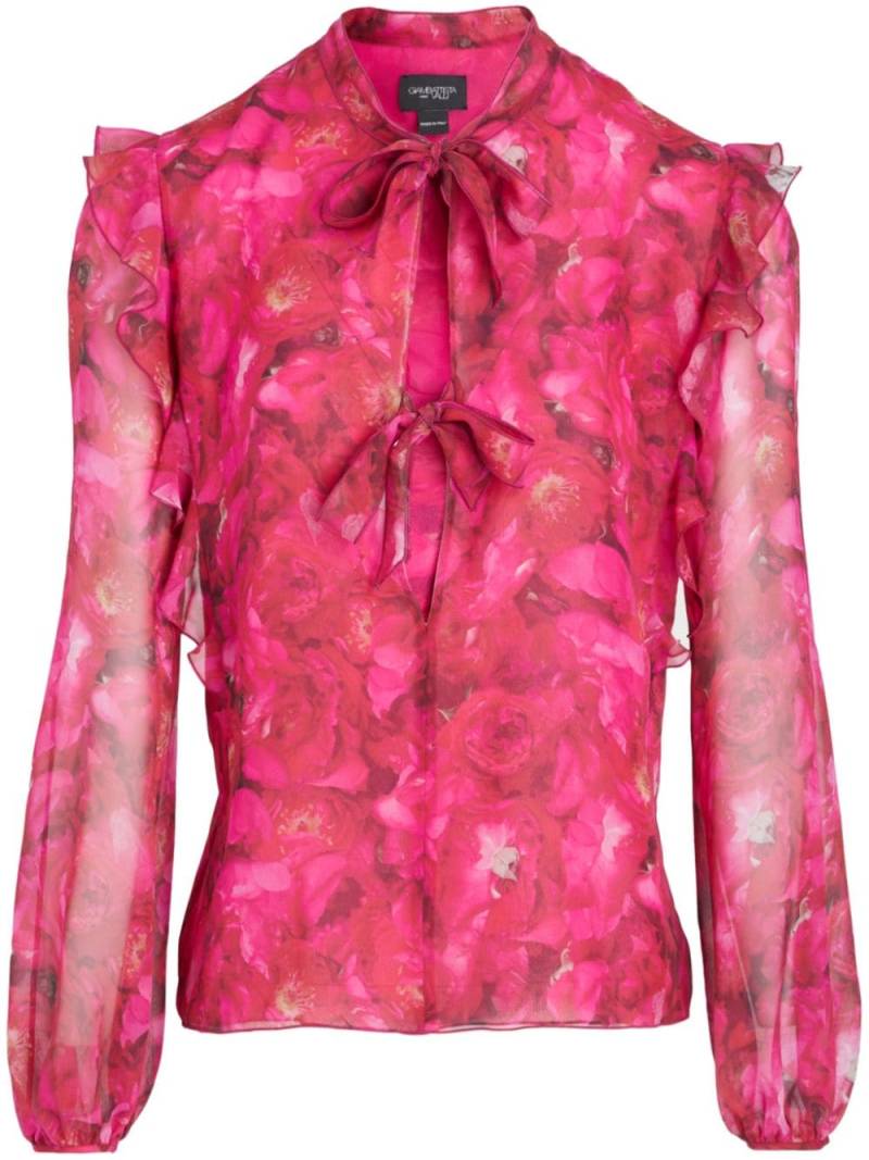 Giambattista Valli floral-print silk-georgette blouse - Pink von Giambattista Valli