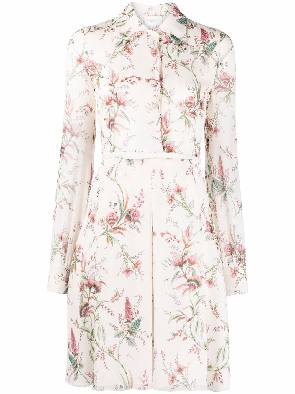 Giambattista Valli floral-printed pleated dress - Neutrals von Giambattista Valli