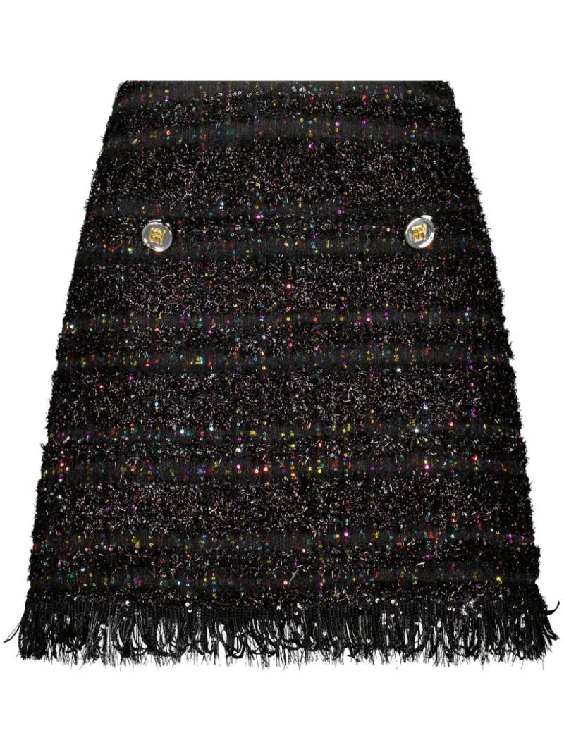 Giambattista Valli frayed-detail tweed skirt - Black von Giambattista Valli