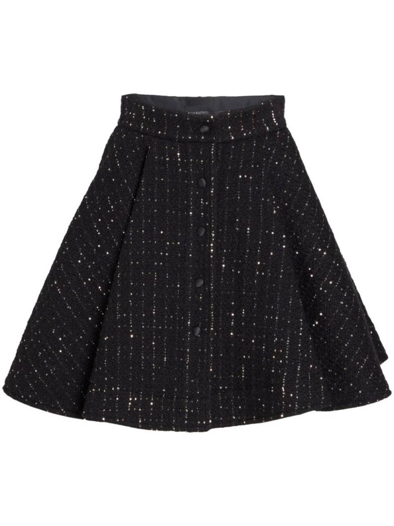 Giambattista Valli high-rise bouclé flared skirt - Black von Giambattista Valli