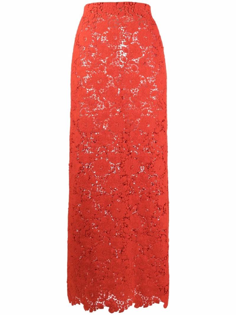 Giambattista Valli high-waist floral-embroidered skirt - Orange von Giambattista Valli