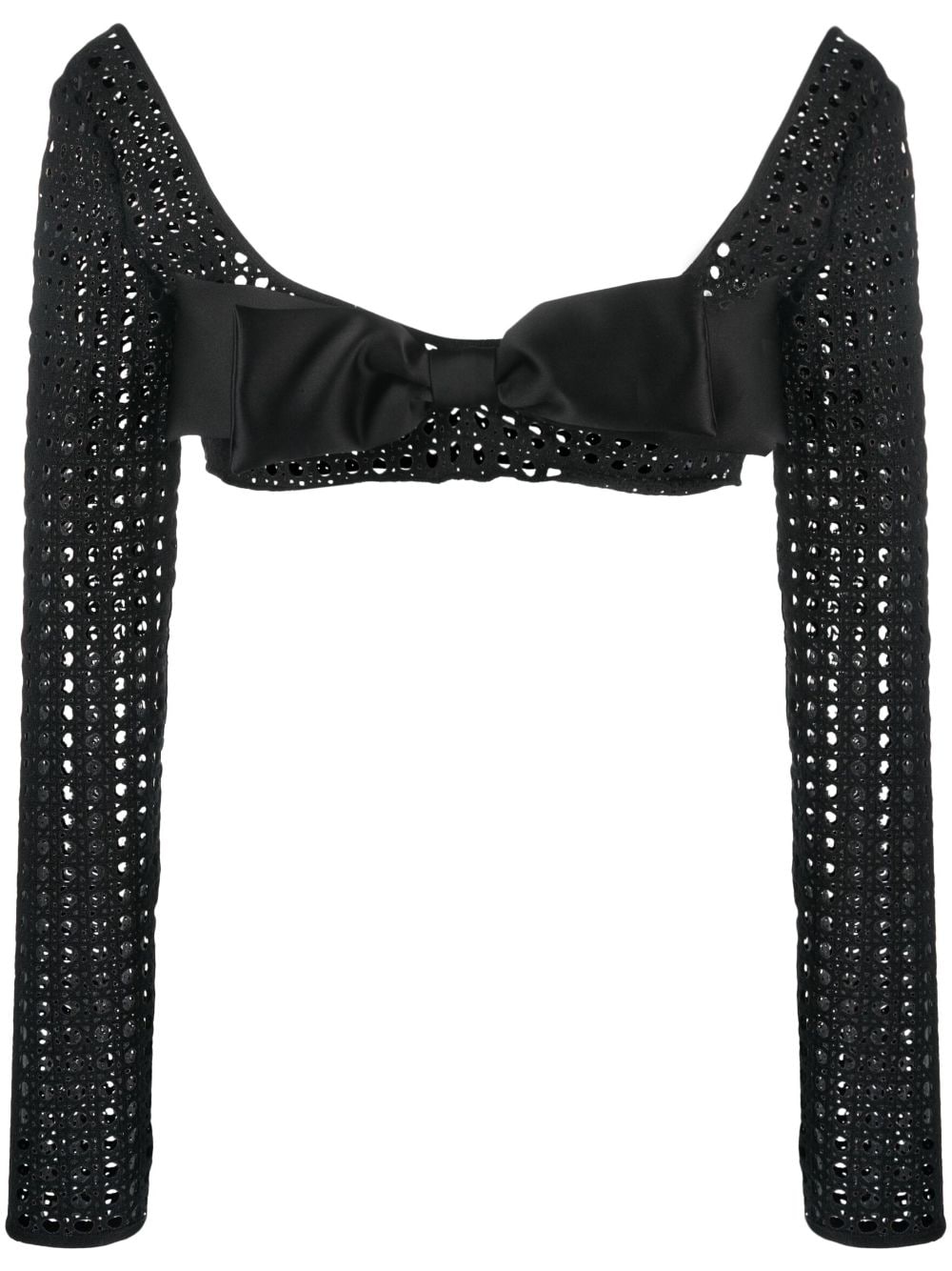 Giambattista Valli macramé bow crop top - Black von Giambattista Valli