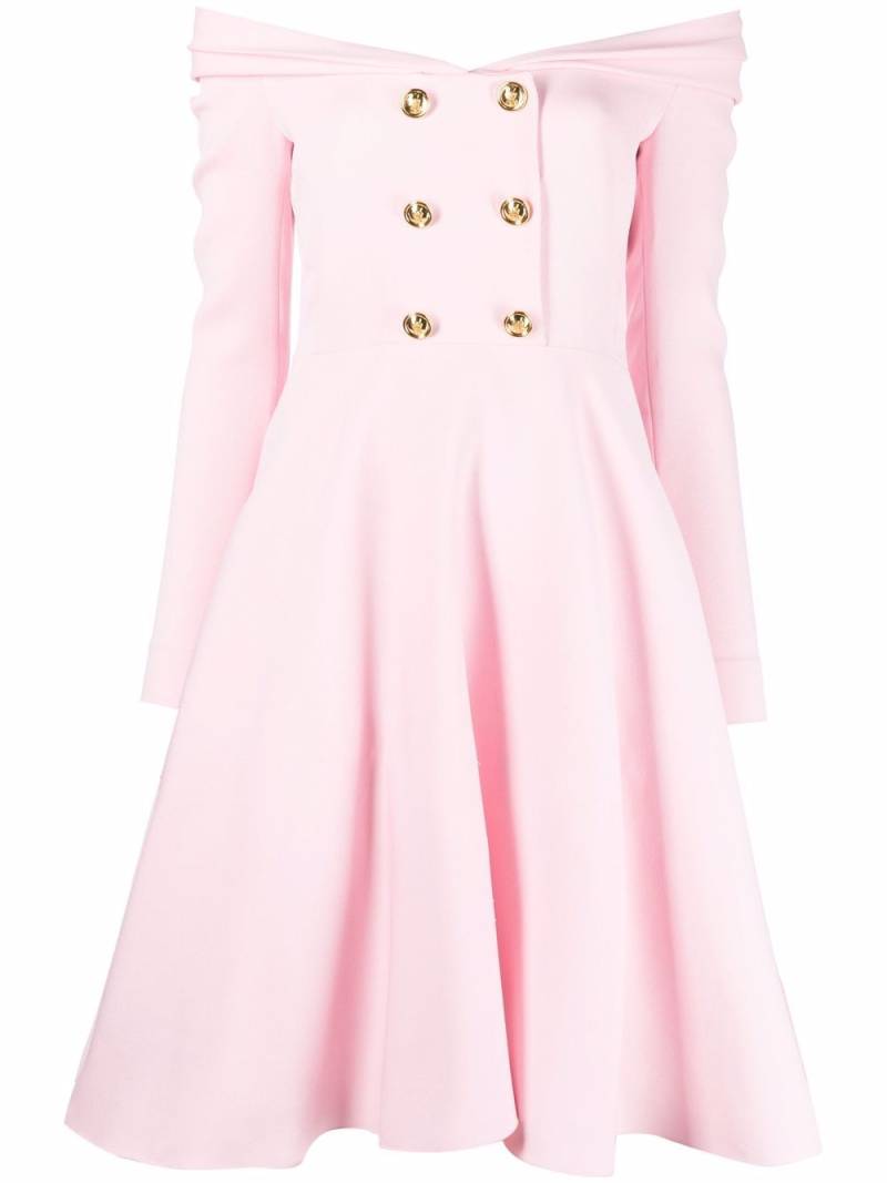 Giambattista Valli off-shoulder button-detail dress - Pink von Giambattista Valli