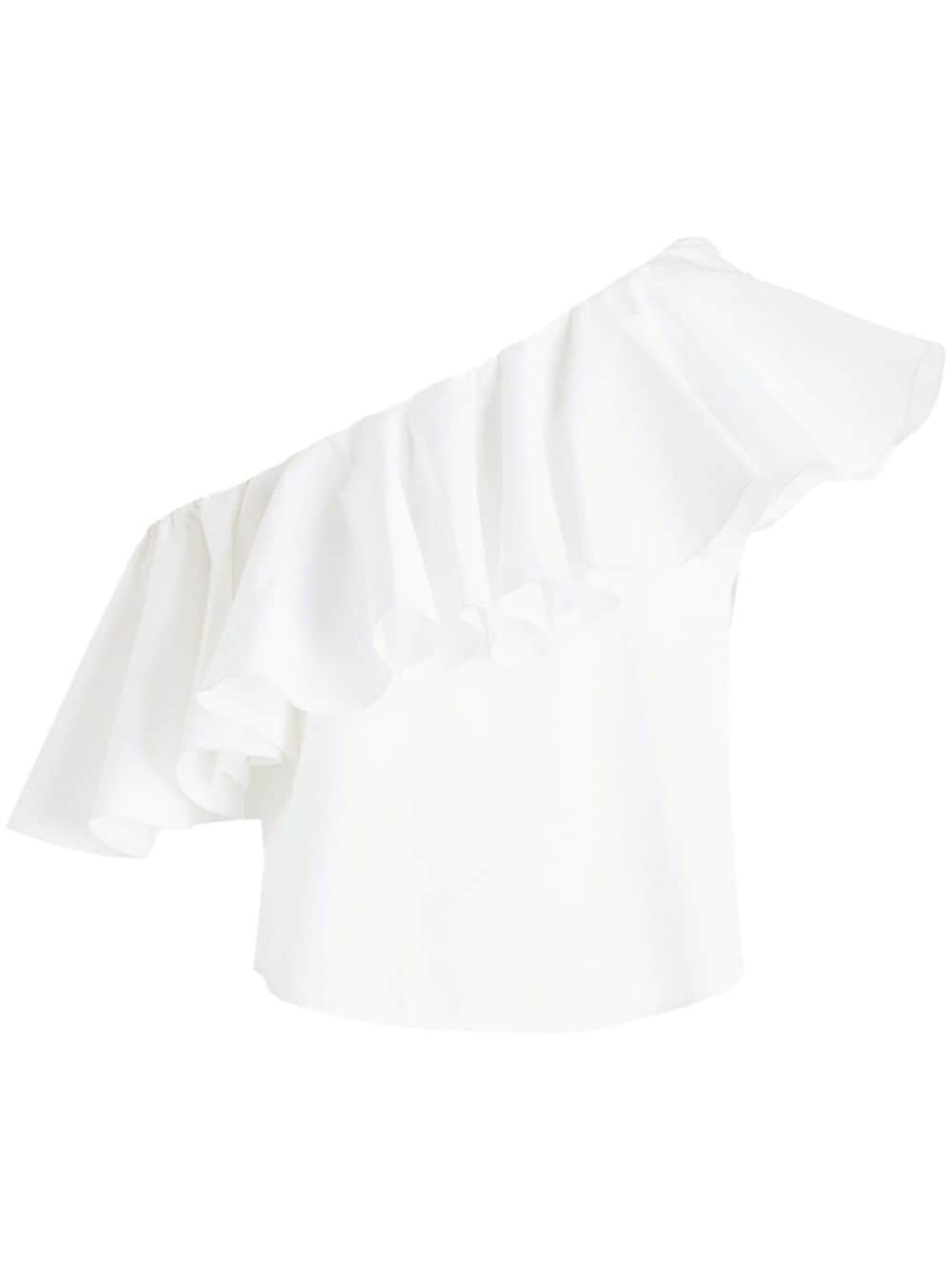 Giambattista Valli one-shoulder ruffle-trim blouse - White von Giambattista Valli