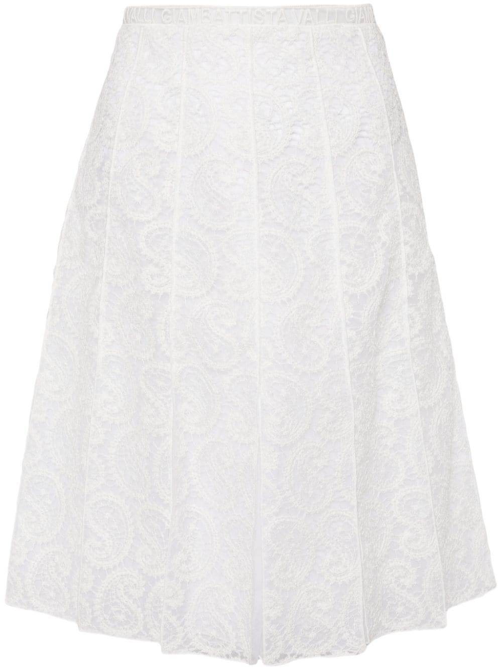 Giambattista Valli pleated lace skirt - White von Giambattista Valli