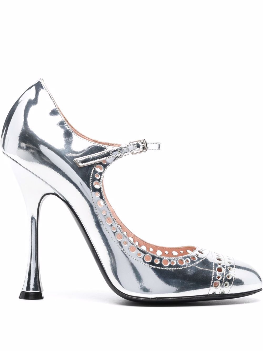 Giambattista Valli punched hole heeled pumps - Silver von Giambattista Valli