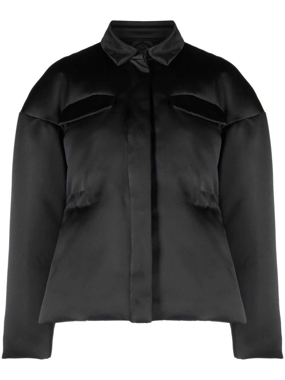 Giambattista Valli satin-finish flap-pocket jacket - Black von Giambattista Valli