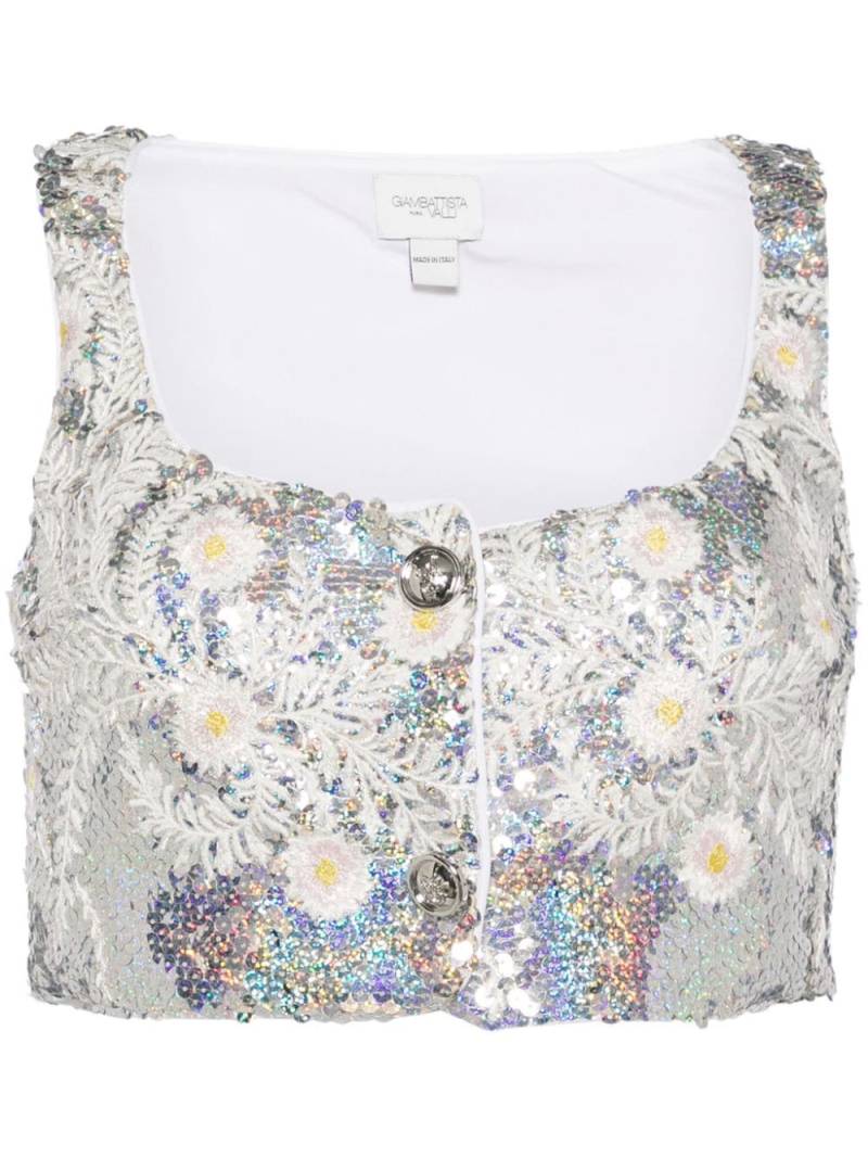 Giambattista Valli sequined crop top - Silver von Giambattista Valli