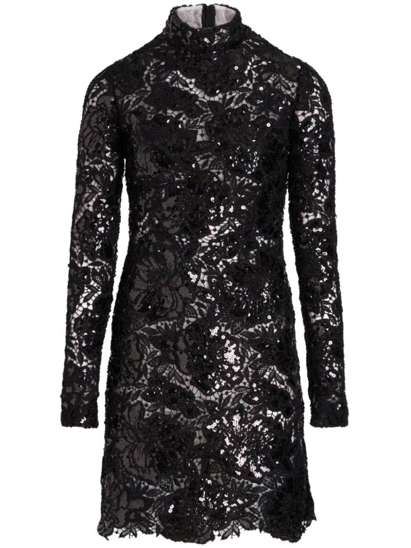 Giambattista Valli sequinned macramé mini dress - Black von Giambattista Valli