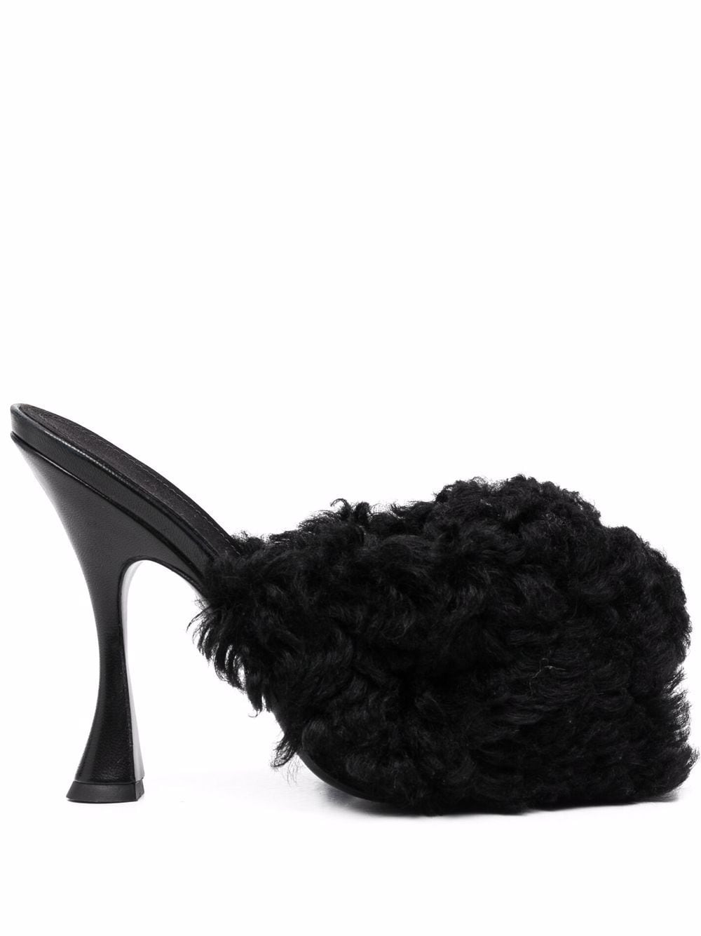 Giambattista Valli shearling strap mules - Black von Giambattista Valli