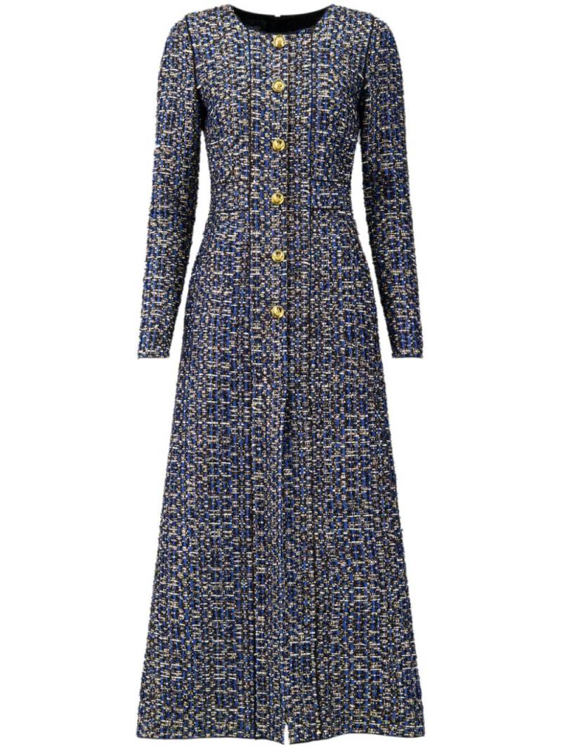 Giambattista Valli tweed A-line cotton maxi dress - Blue von Giambattista Valli