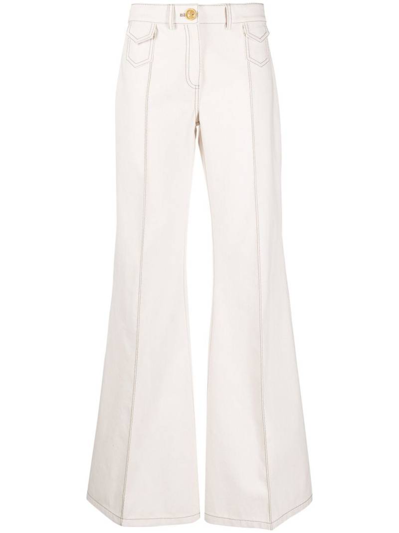 Giambattista Valli wide-leg flared trousers - Neutrals von Giambattista Valli