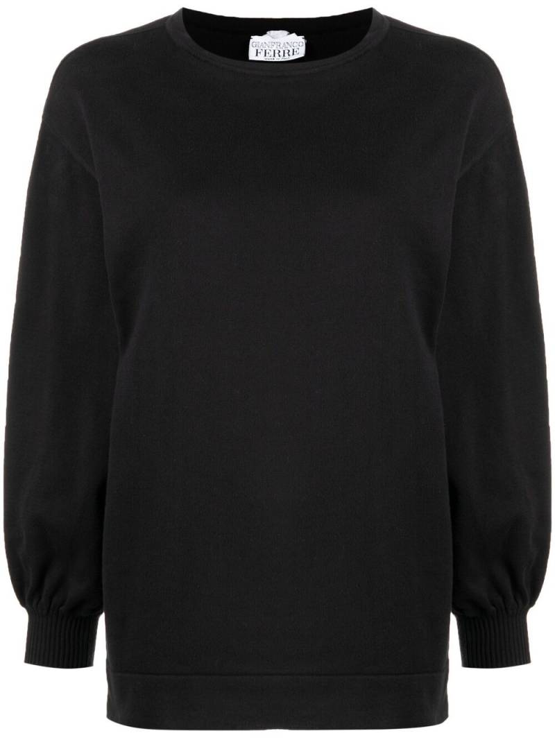 Gianfranco Ferré Pre-Owned 1990s balloon-sleeve jumper - Black von Gianfranco Ferré Pre-Owned