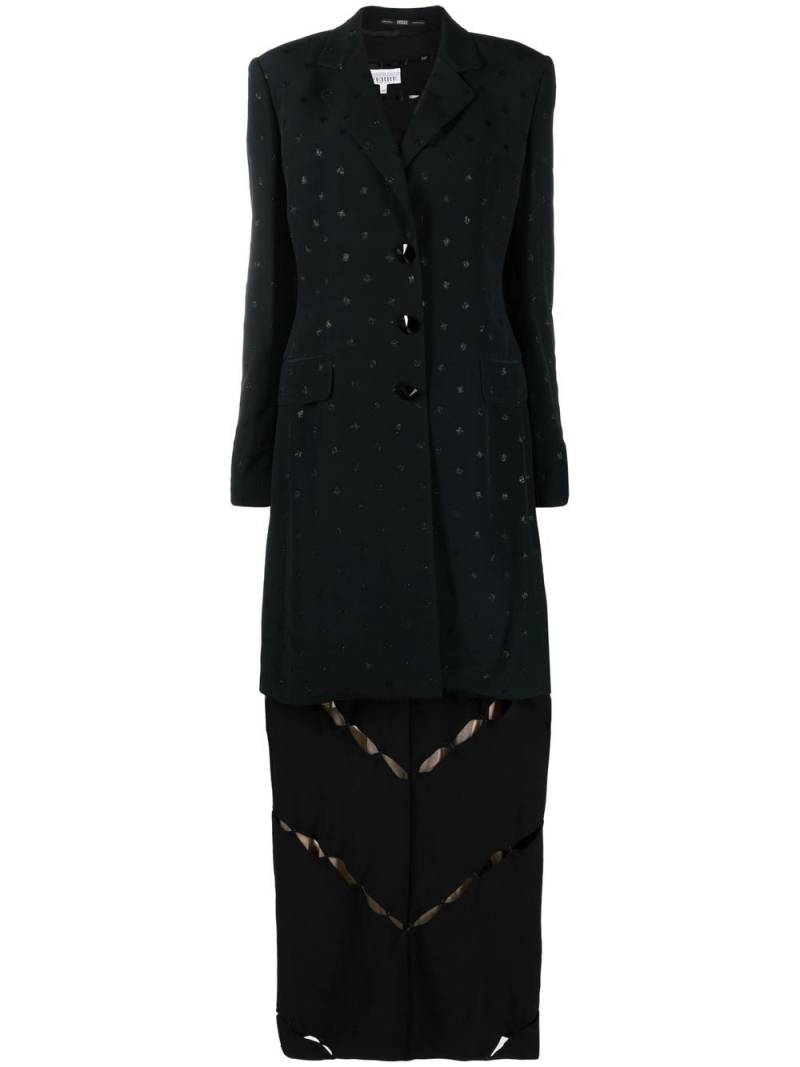 Gianfranco Ferré Pre-Owned 1990s embroidered dress-jacket set - Black von Gianfranco Ferré Pre-Owned