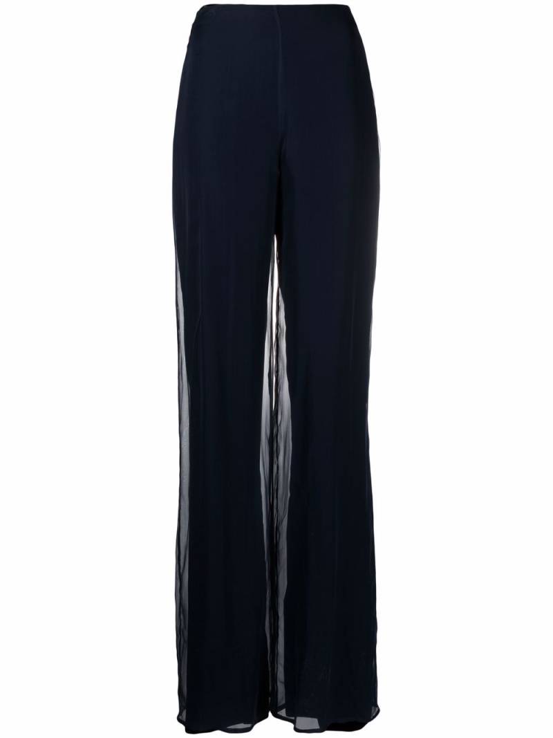 Gianfranco Ferré Pre-Owned 1990s high-waisted wide-leg trousers - Blue von Gianfranco Ferré Pre-Owned