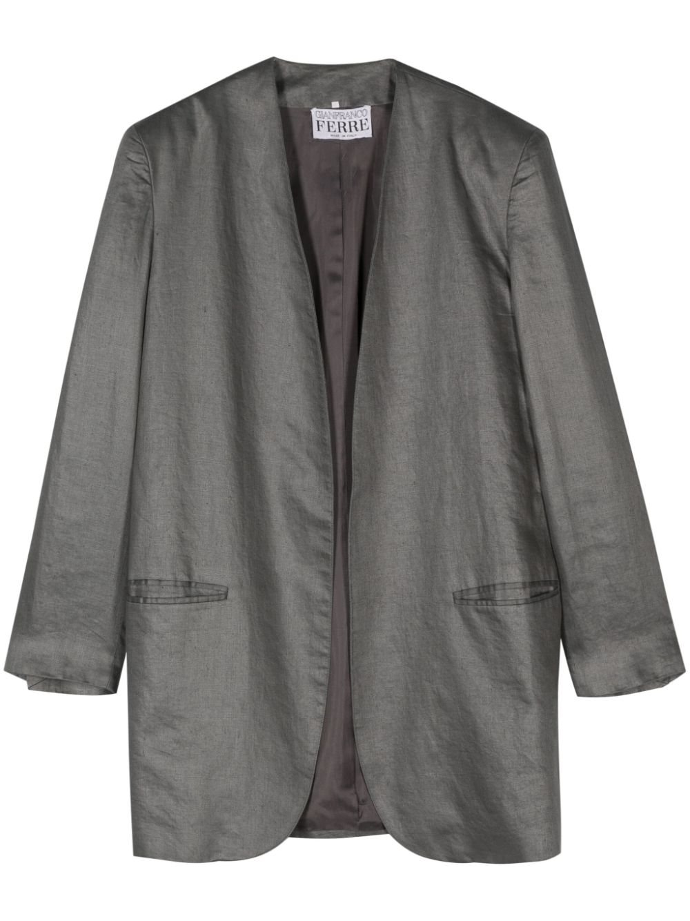 Gianfranco Ferré Pre-Owned 1990s linen coat - Grey von Gianfranco Ferré Pre-Owned