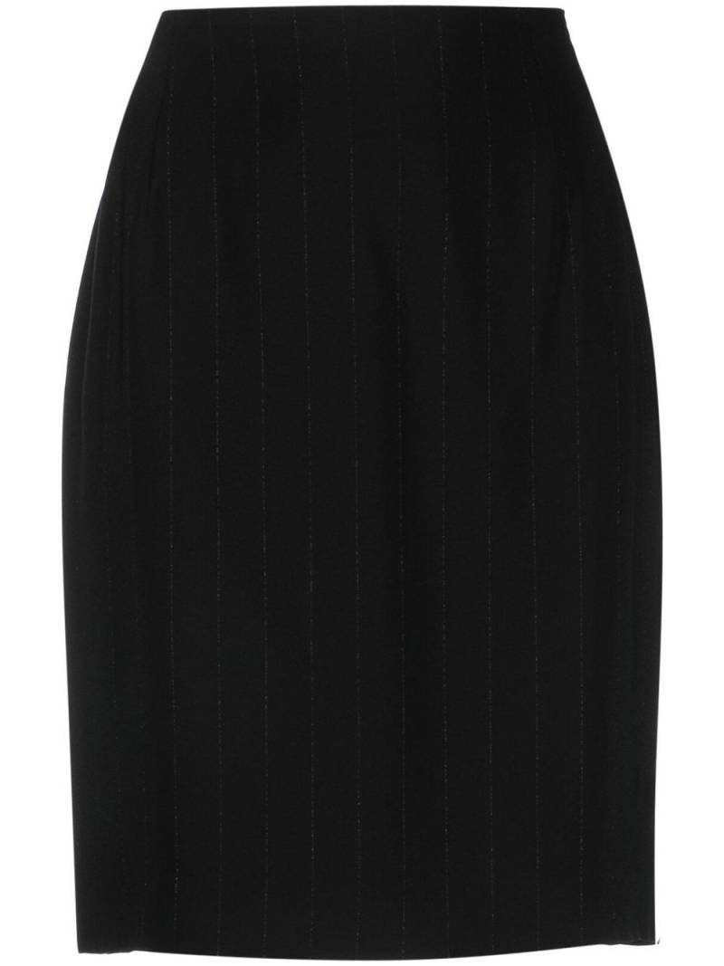 Gianfranco Ferré Pre-Owned 1990s pinstripe pencil skirt - Black von Gianfranco Ferré Pre-Owned