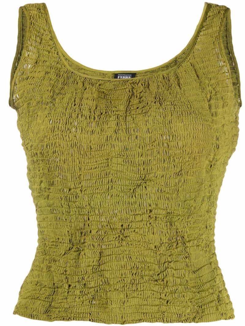 Gianfranco Ferré Pre-Owned 1990s ruched tank top - Green von Gianfranco Ferré Pre-Owned