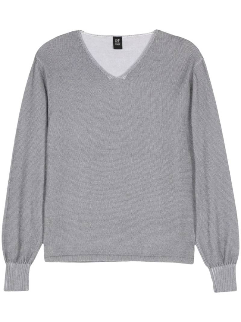 Gianfranco Ferré Pre-Owned 2000 V-neck knitted jumper - Grey von Gianfranco Ferré Pre-Owned