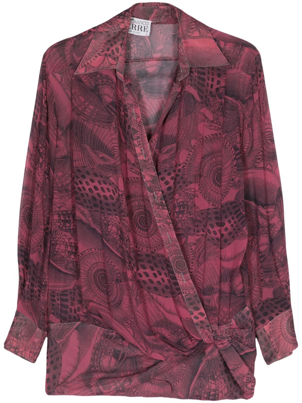 Gianfranco Ferré Pre-Owned 2000s graphic-print silk shirt - Pink von Gianfranco Ferré Pre-Owned